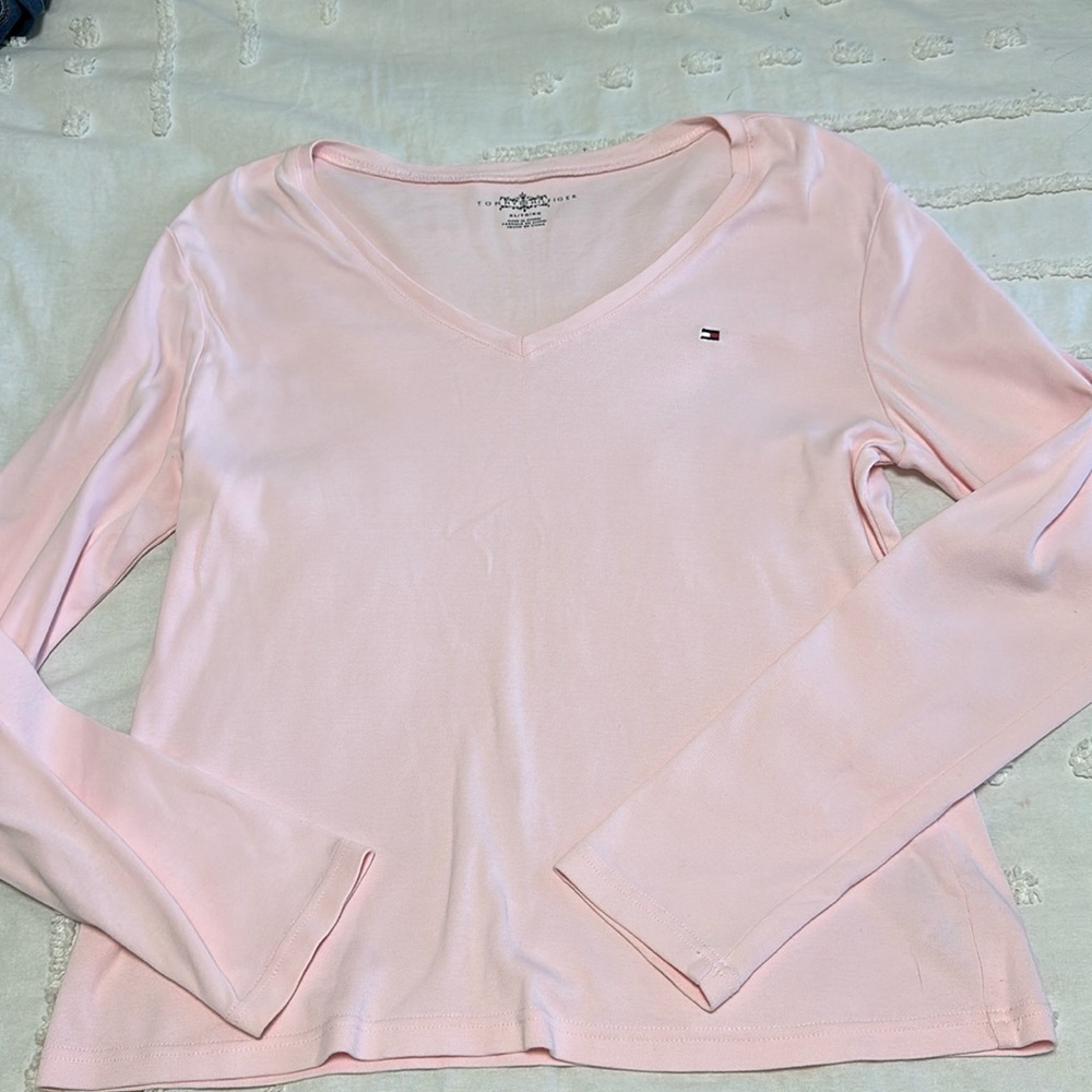 Tommy Hilfiger long sleeved pink tee